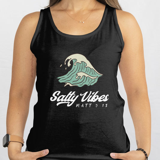 Salty Vibes - Heather Black Unisex Tank Top