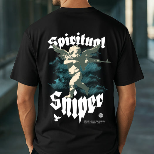 Spiritual Sniper - Comfort Colors Black Unisex Heavyweight T-Shirt