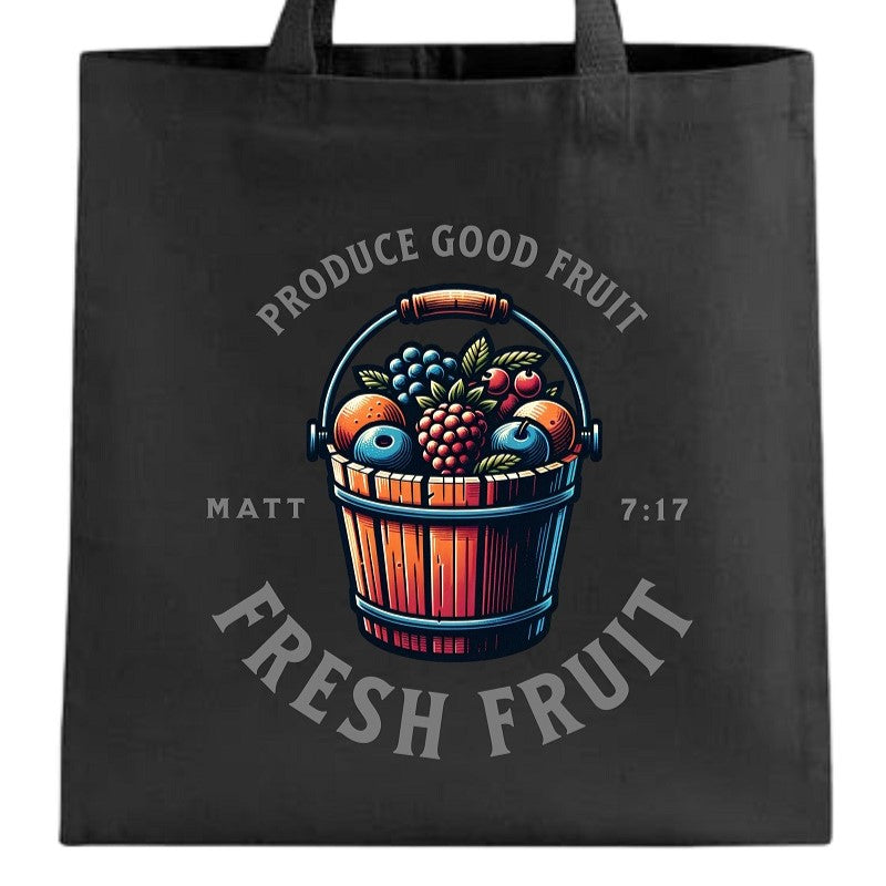 Produce Good Fruit - Tote Bag 100% Cotton Canvas Black