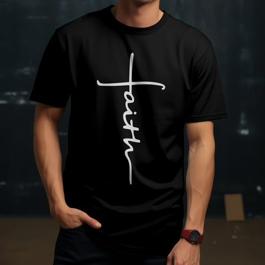 Faith Cross - Soft Premium Unisex T-Shirt Blk/Wht