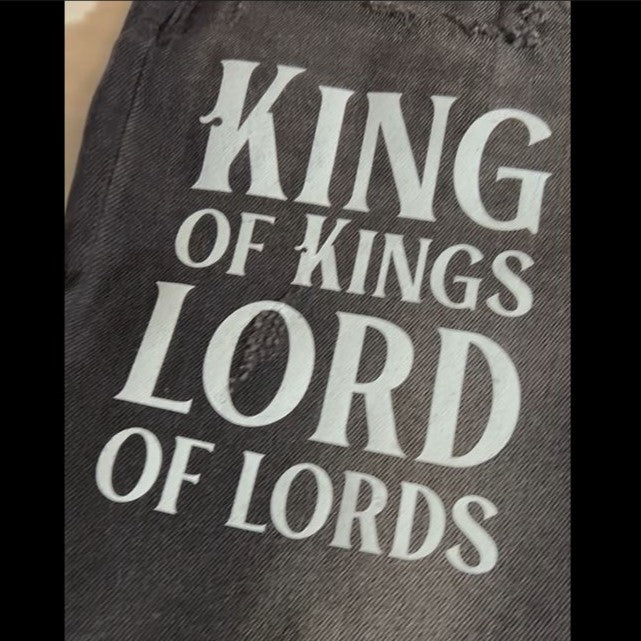 King Of Kings - Jean Shorts Black with Rhinestones (Limited)